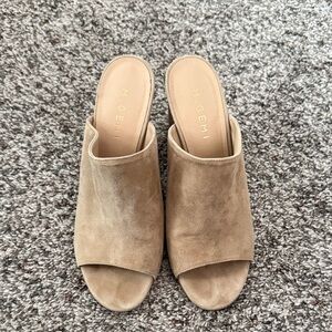 M. Gemi Beige Suede Mules
